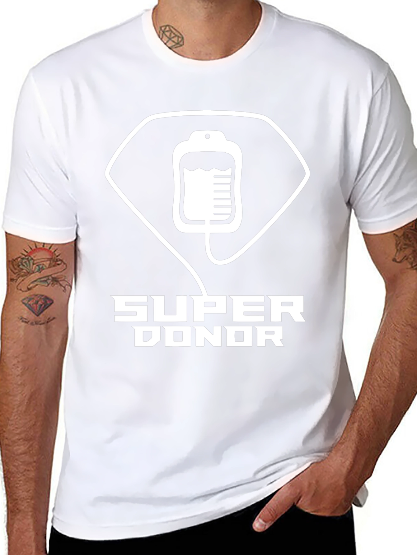 Super Donor Blood Bag Graphic T-Shirt
