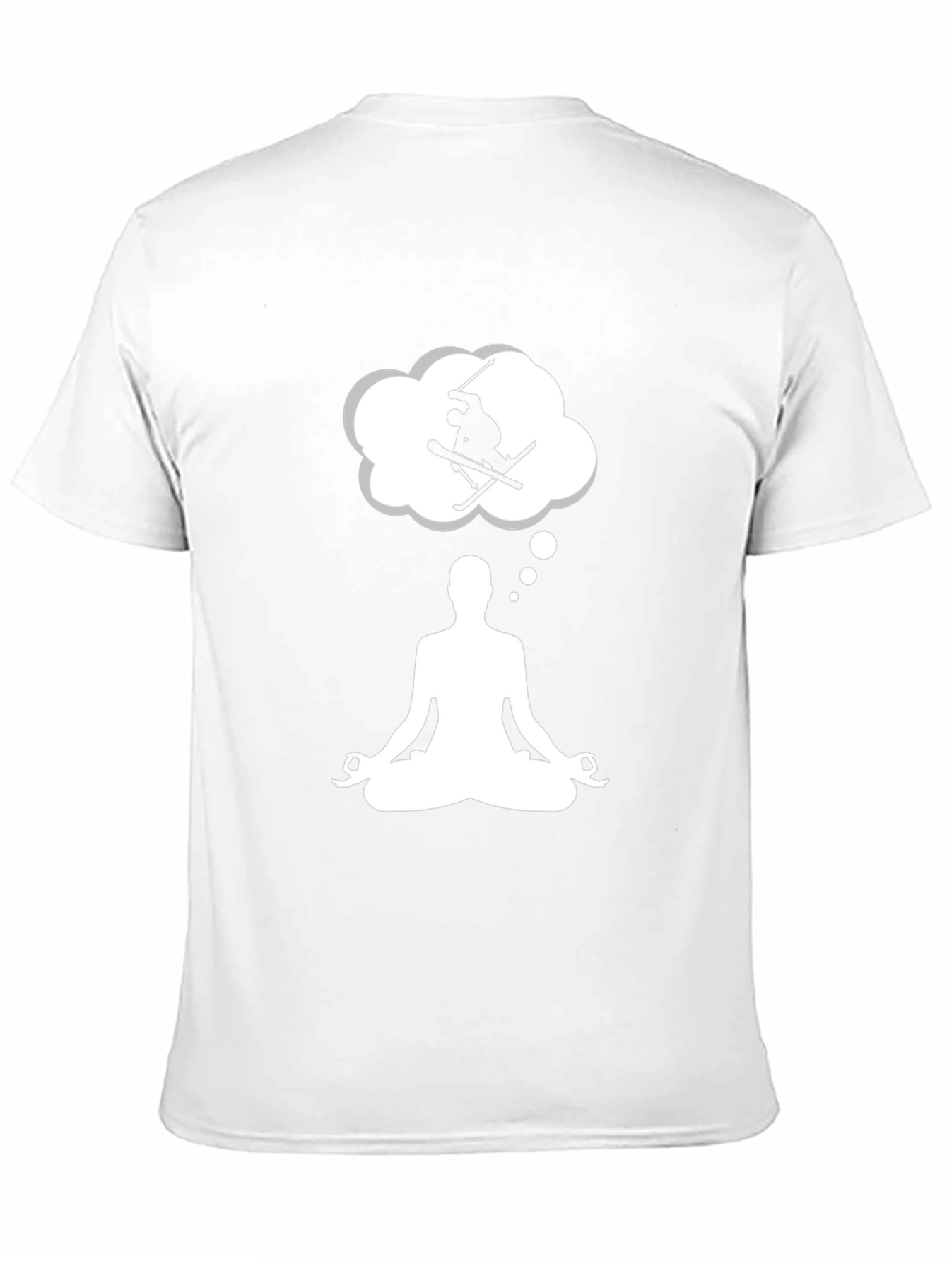 Meditating Skier T-Shirt - Black Cotton Blend