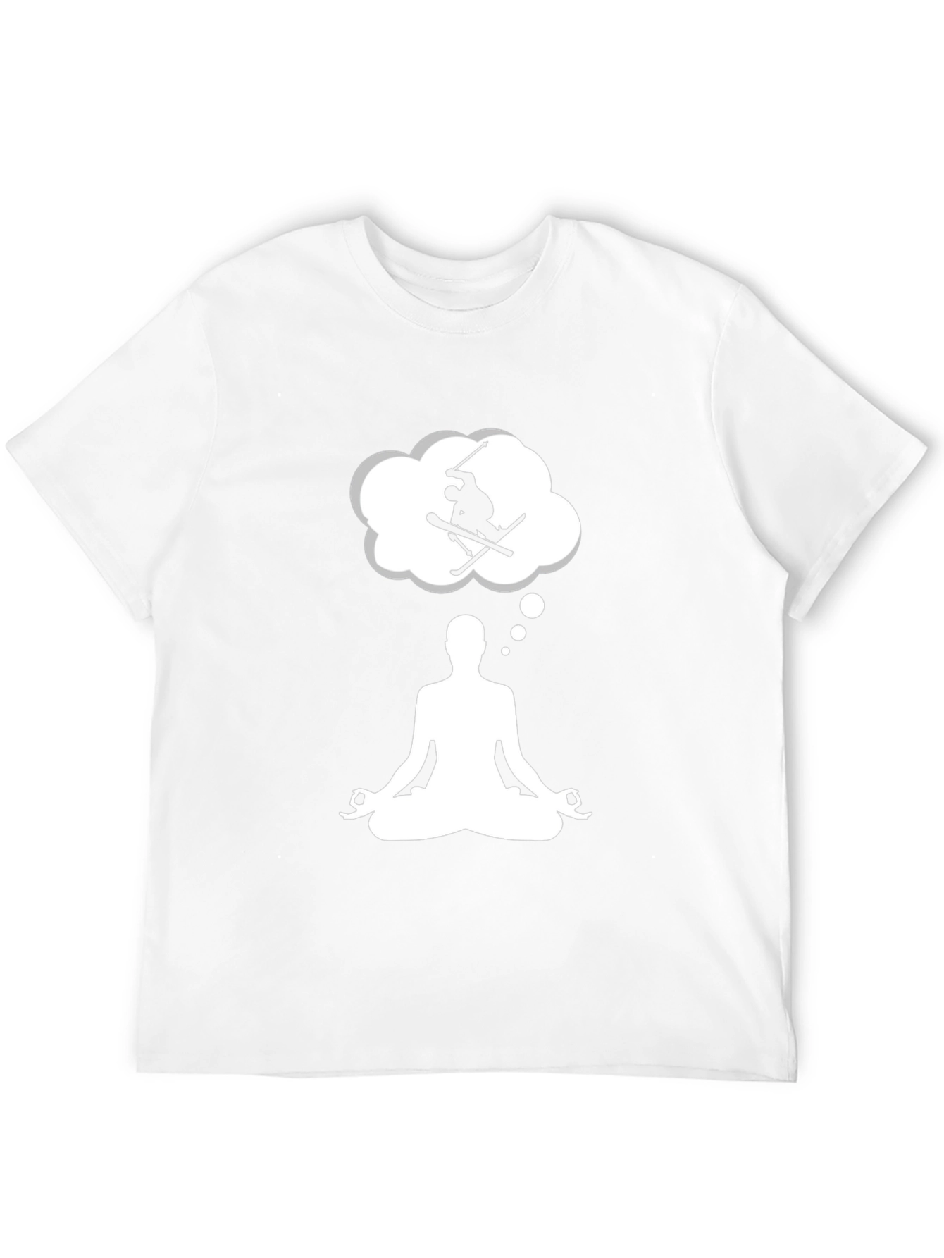 Meditating Skier T-Shirt - Black Cotton Blend