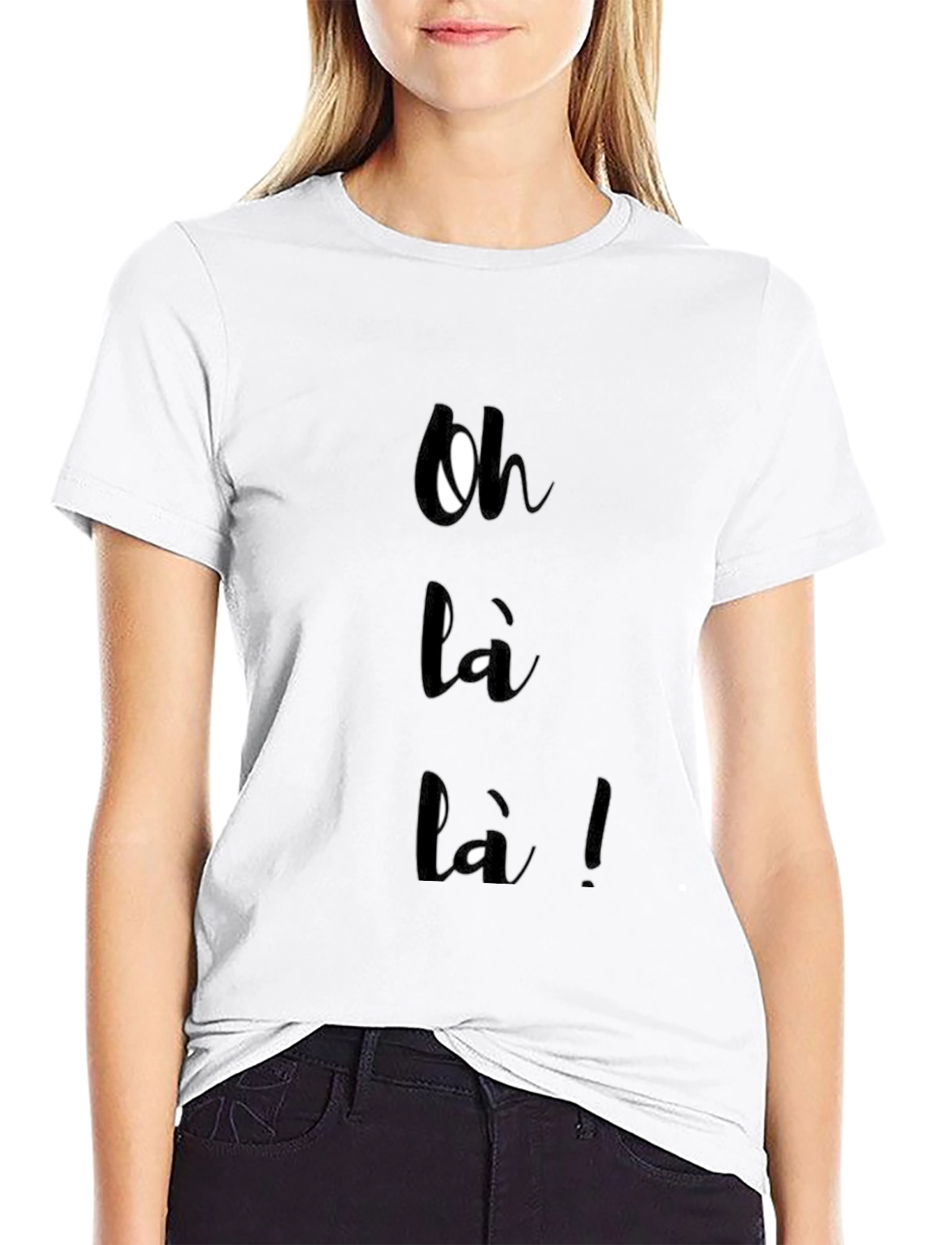 Oh Là Là!  Stylish Black Graphic Tee