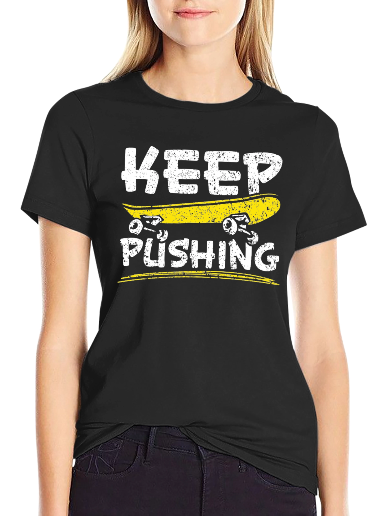 Keep Pushing Skateboard T-Shirt