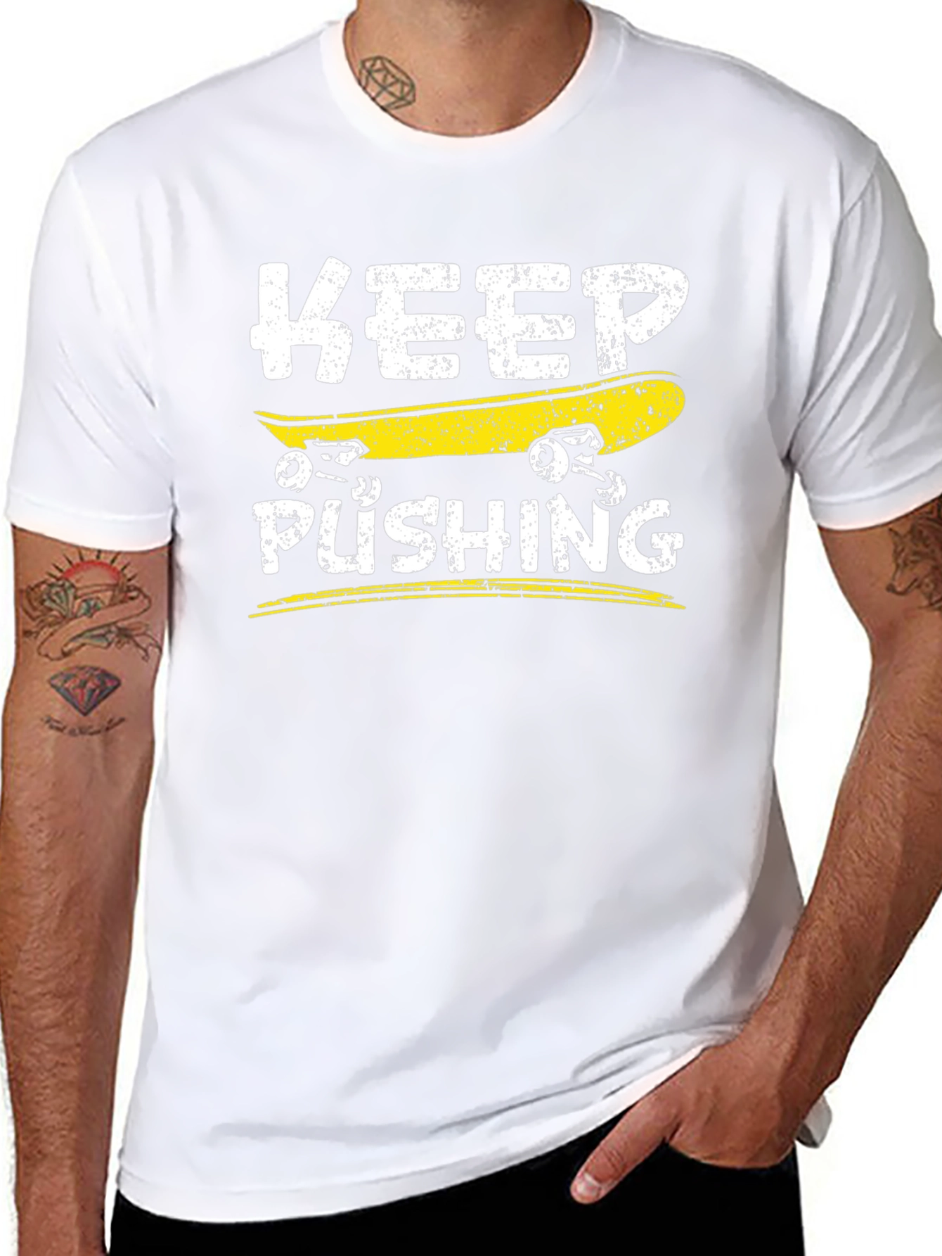 Keep Pushing Skateboard T-Shirt