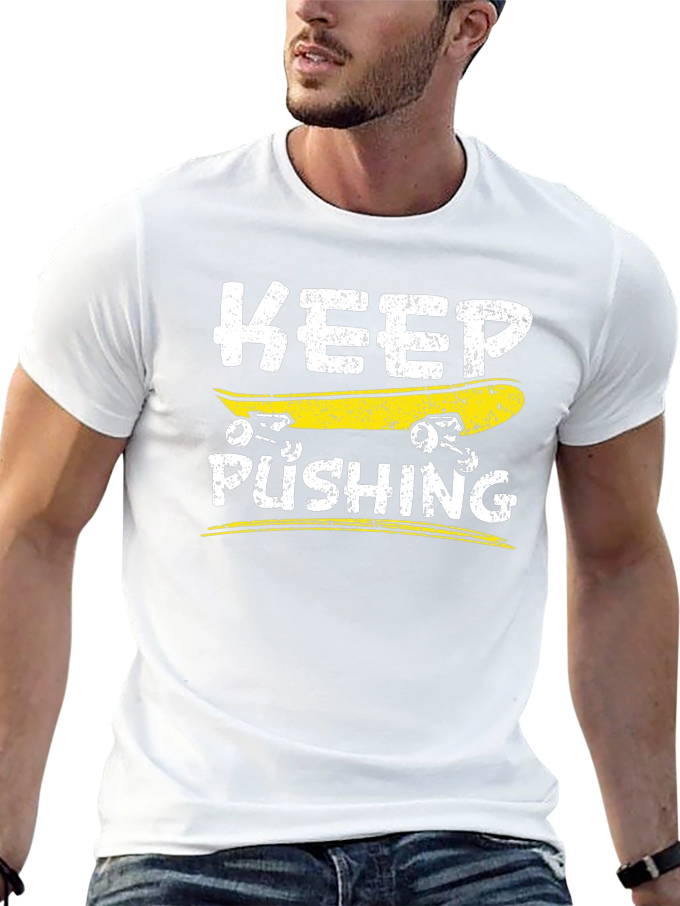 Keep Pushing Skateboard T-Shirt