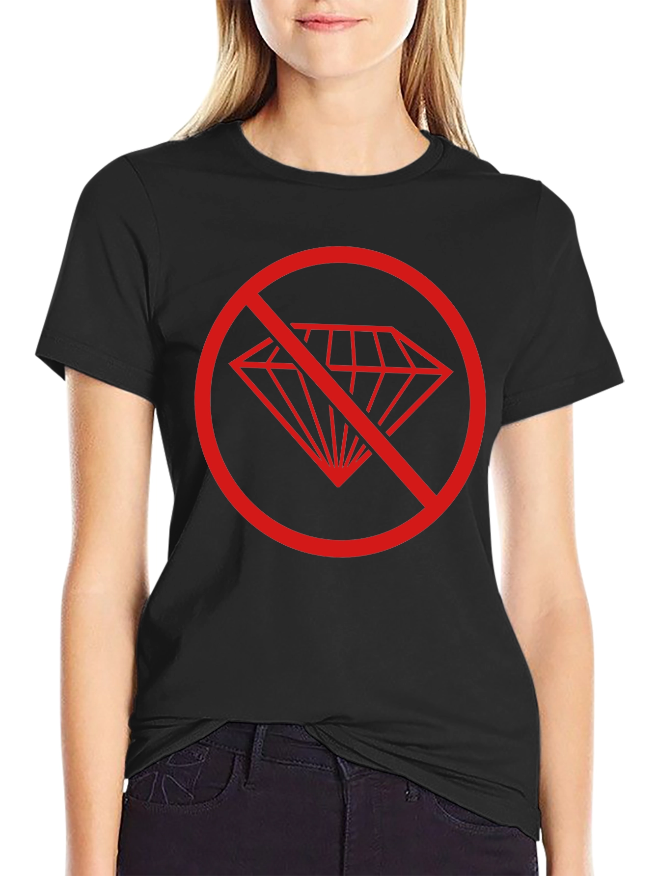 No Diamonds Black T-Shirt - Stylish Graphic Tee