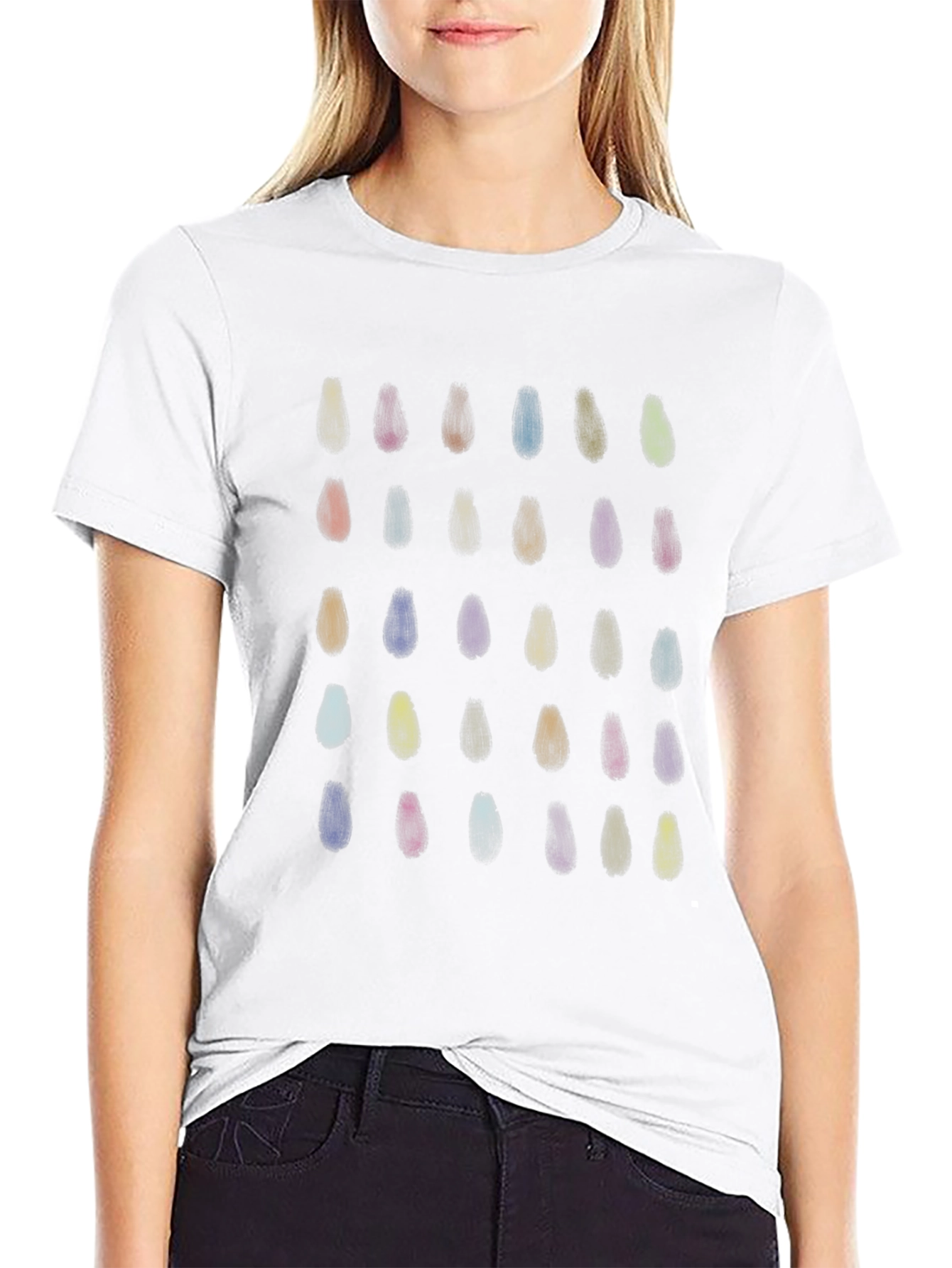 Abstract Painted Design Black T-Shirt