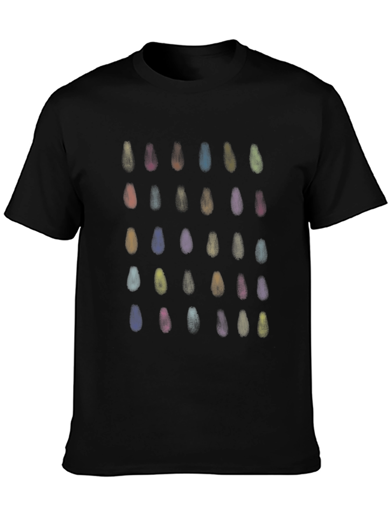 Abstract Painted Design Black T-Shirt