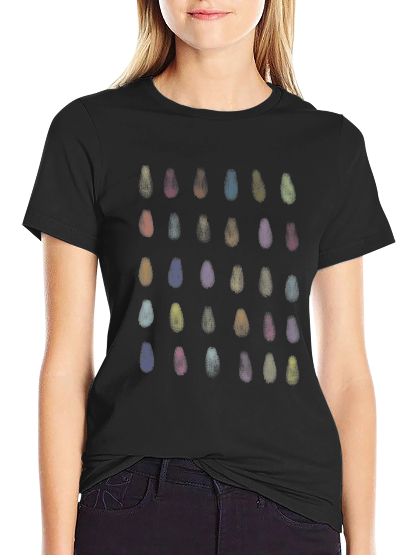 Abstract Painted Design Black T-Shirt