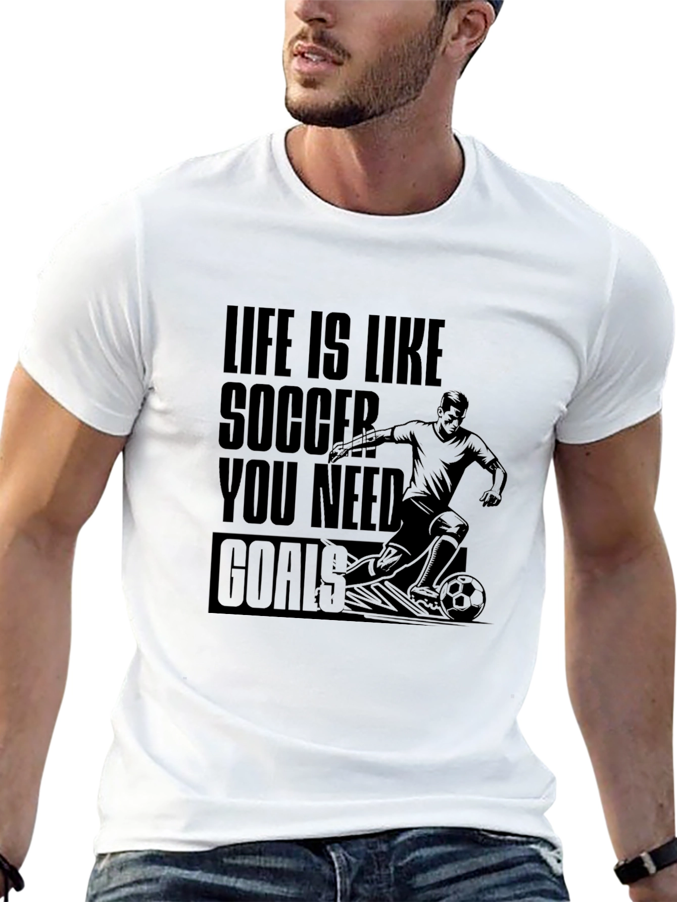 Life Is Like Soccer Graphic Tee - Goals T-Shirt