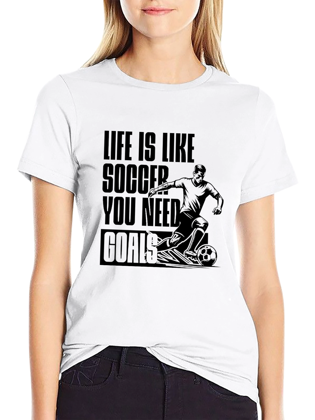 Life Is Like Soccer Graphic Tee - Goals T-Shirt