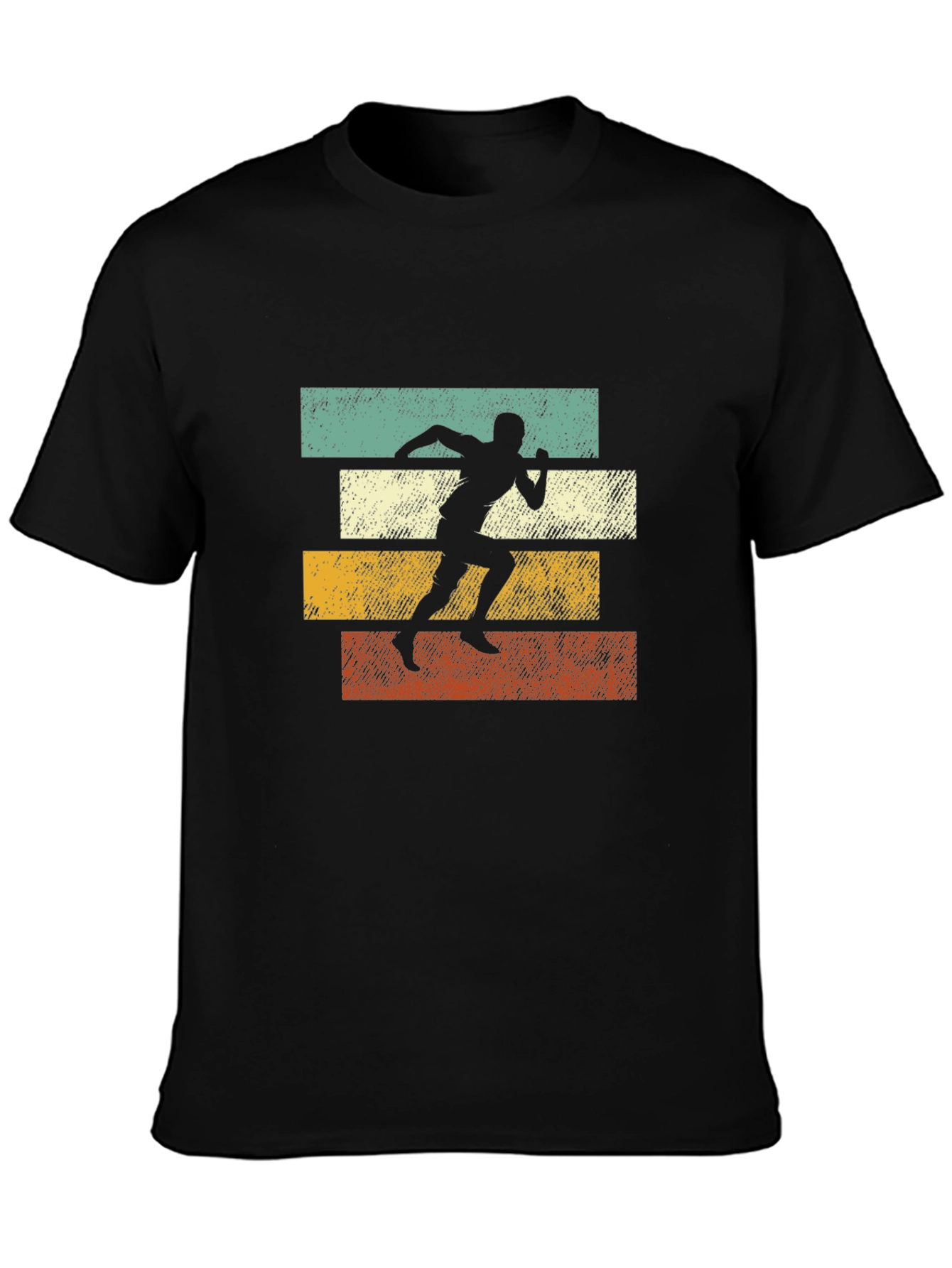 Retro Runner Graphic Tee | Black Cotton T-Shirt