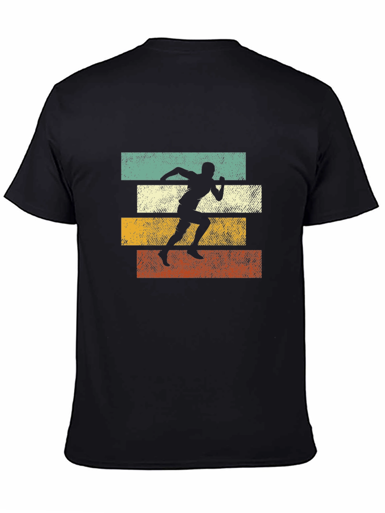 Retro Runner Graphic Tee | Black Cotton T-Shirt