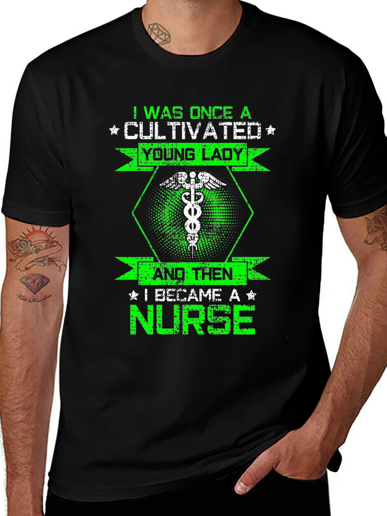 Cultivated Lady Nurse T-Shirt - Black