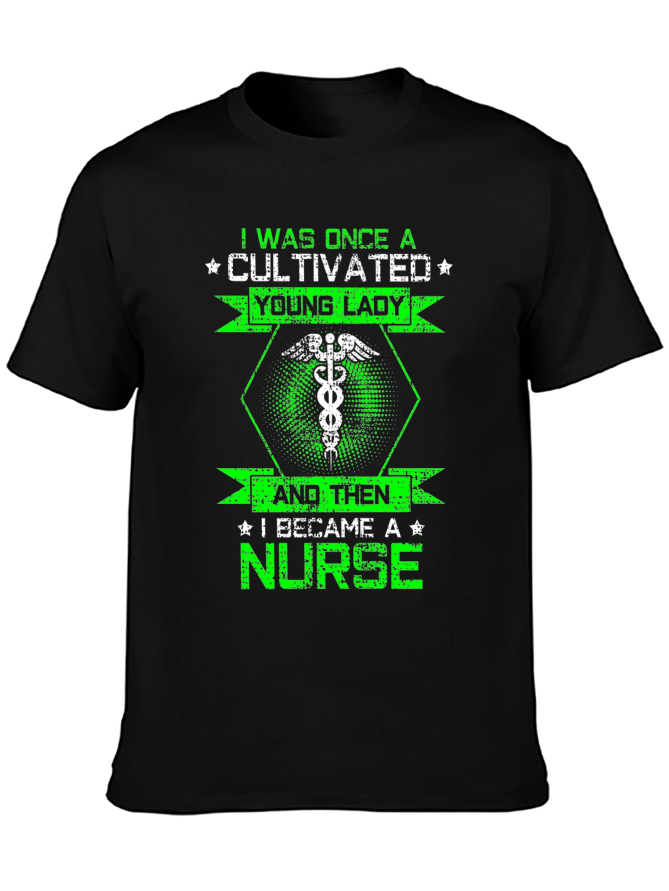 Cultivated Lady Nurse T-Shirt - Black