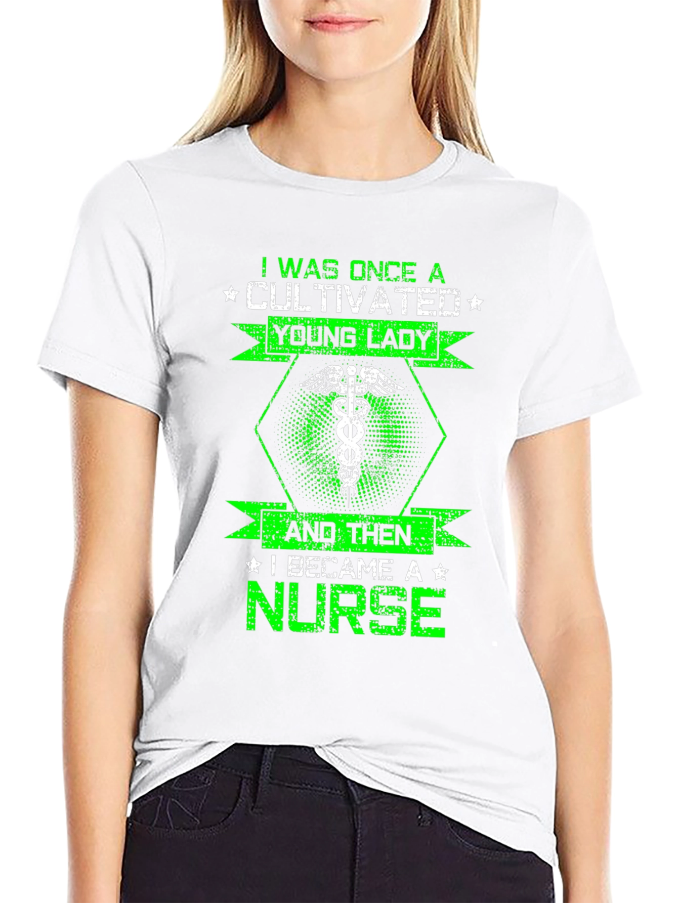 Cultivated Lady Nurse T-Shirt - Black
