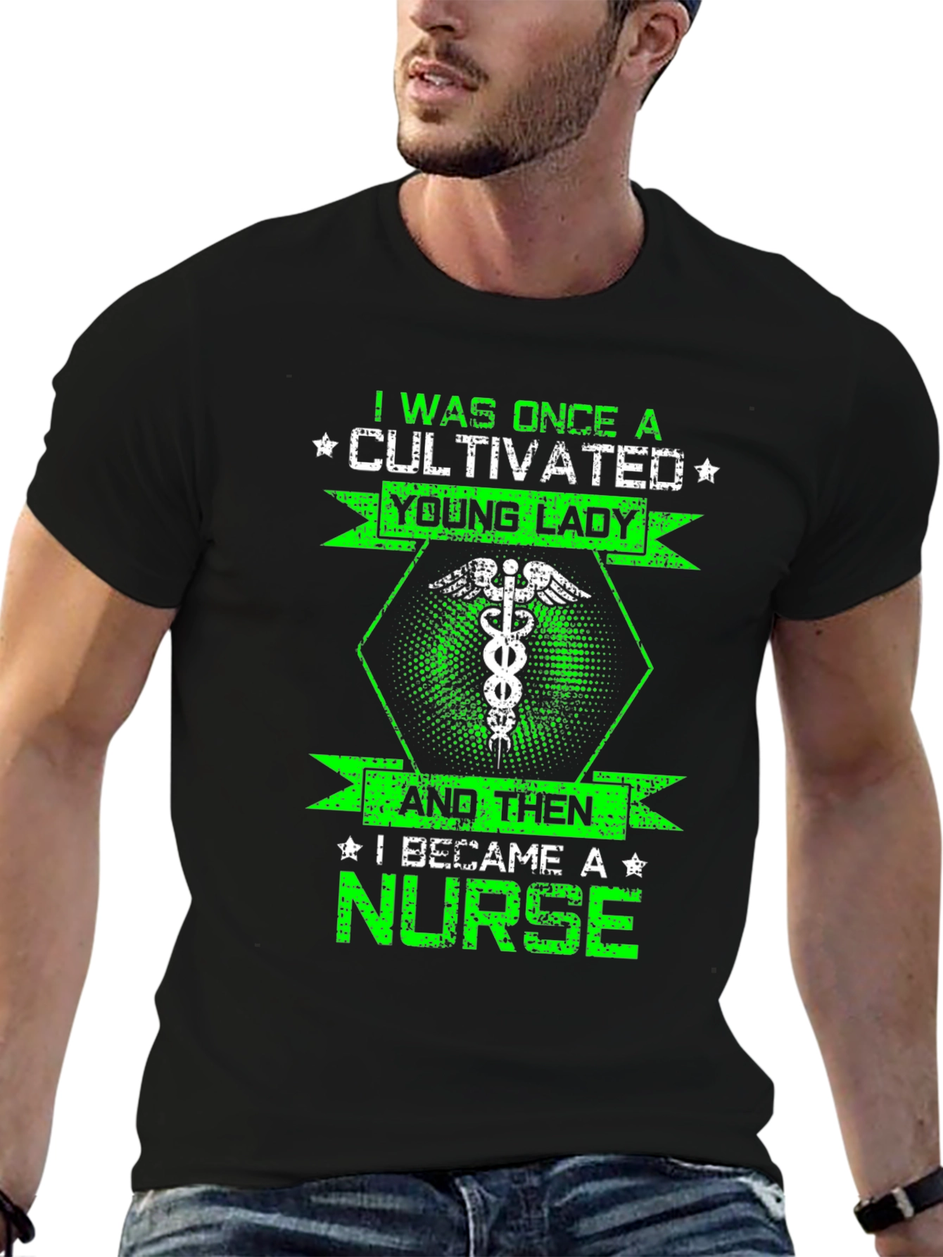 Cultivated Lady Nurse T-Shirt - Black