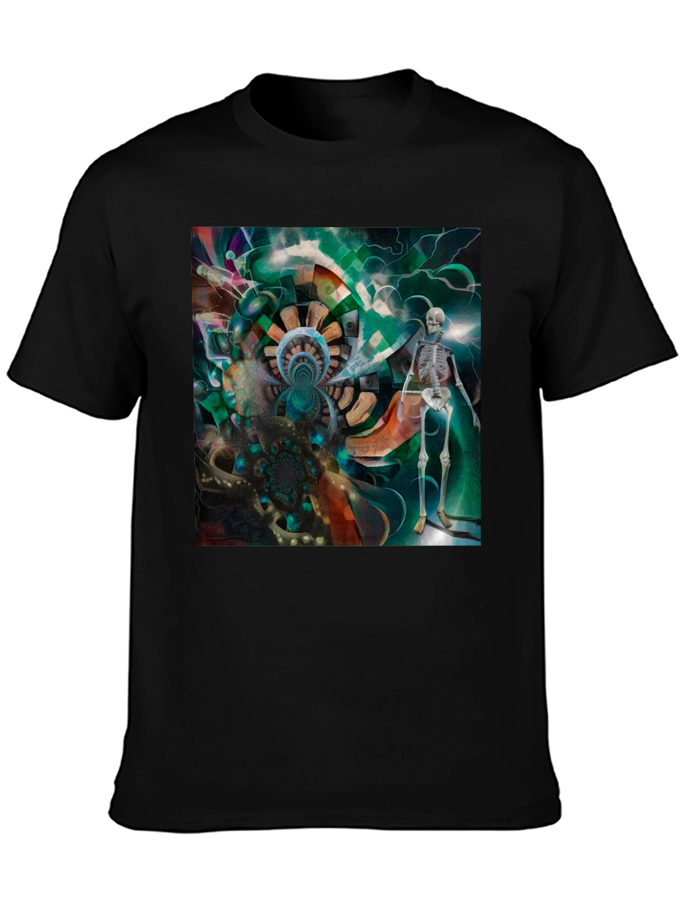 Surreal Skeleton Graphic Tee - Unique Art Design