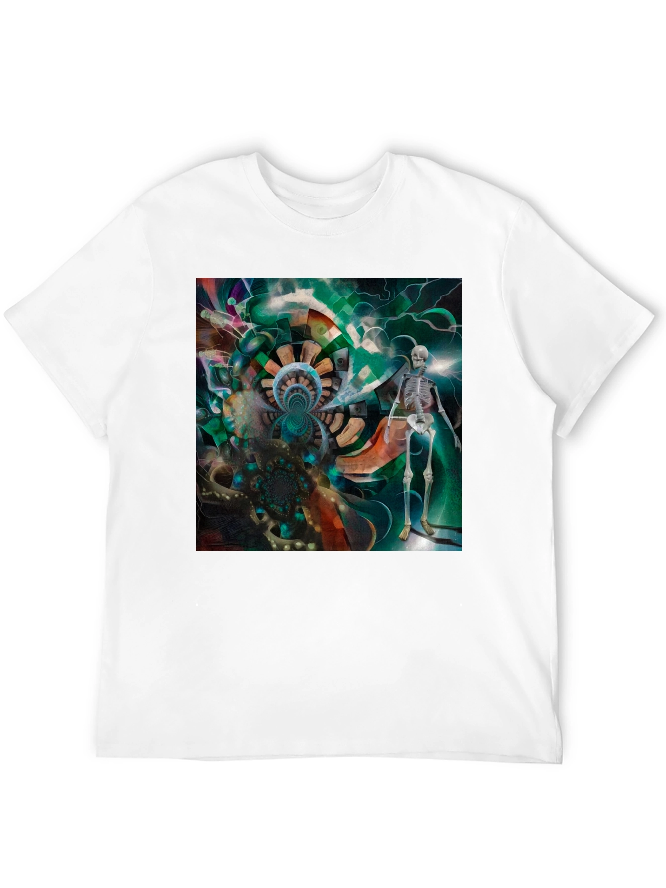 Surreal Skeleton Graphic Tee - Unique Art Design