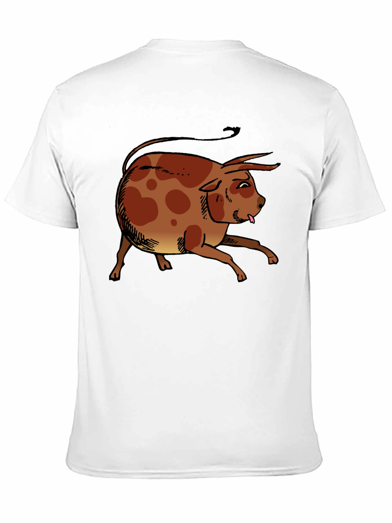 Funny Cartoon Bull Graphic T-Shirt