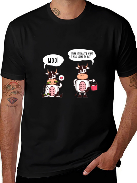 Funny Cow Moo T-Shirt - Black