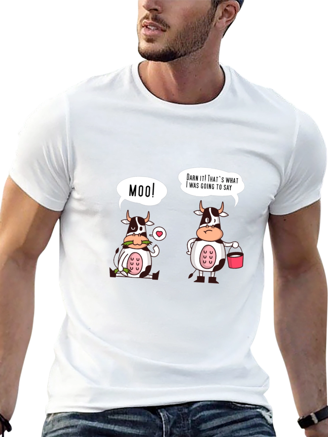 Funny Cow Moo T-Shirt - Black
