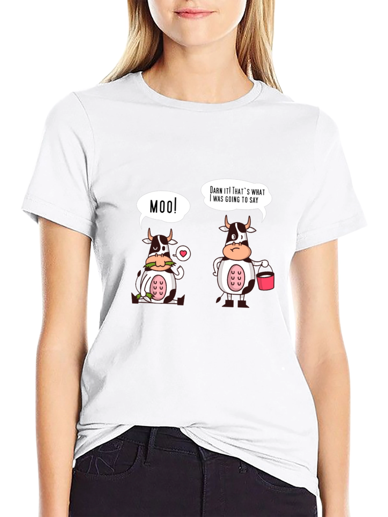 Funny Cow Moo T-Shirt - Black