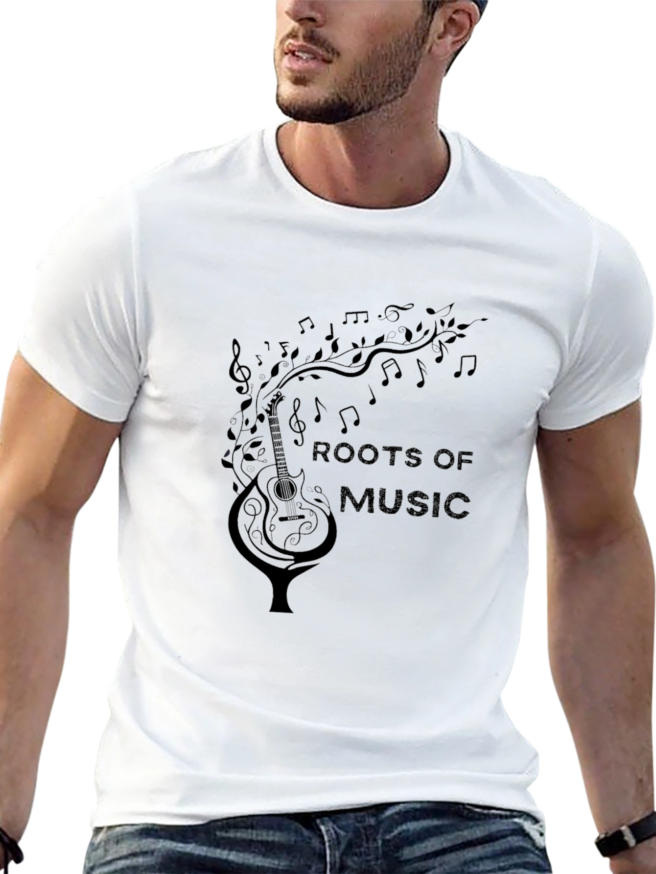 Roots of Music Graphic Black T-Shirt