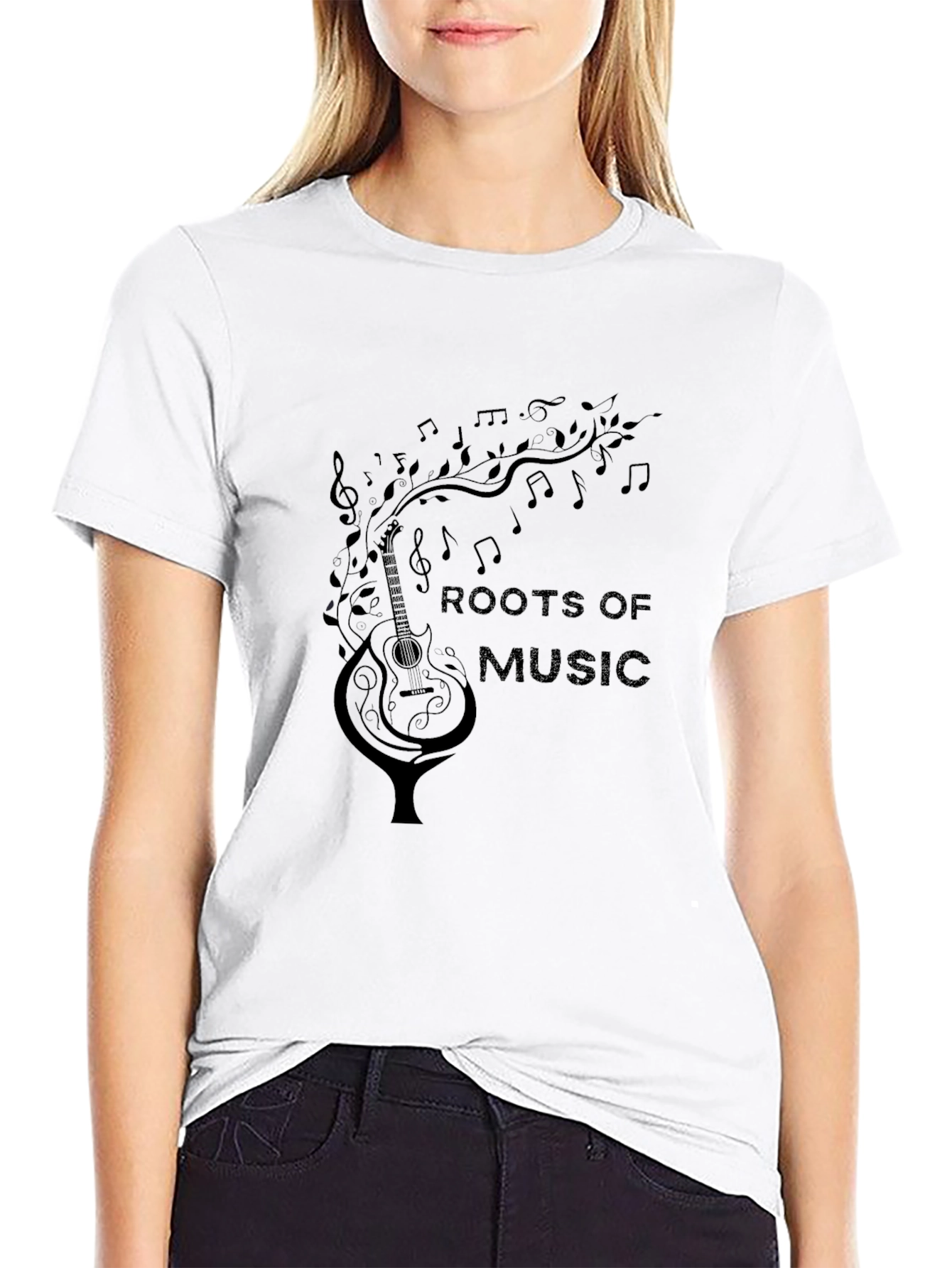 Roots of Music Graphic Black T-Shirt