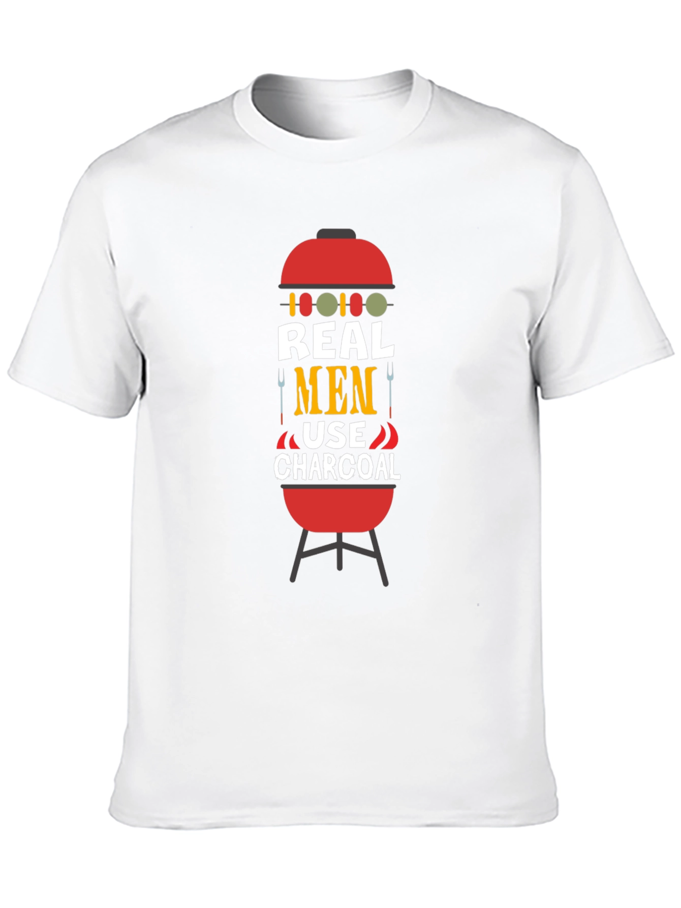 Real Men Use Charcoal BBQ Graphic Tee