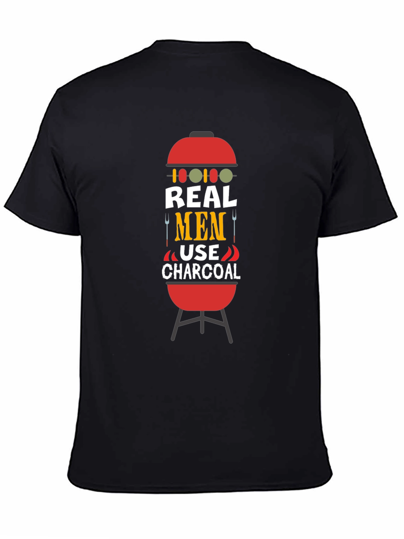 Real Men Use Charcoal BBQ Graphic Tee