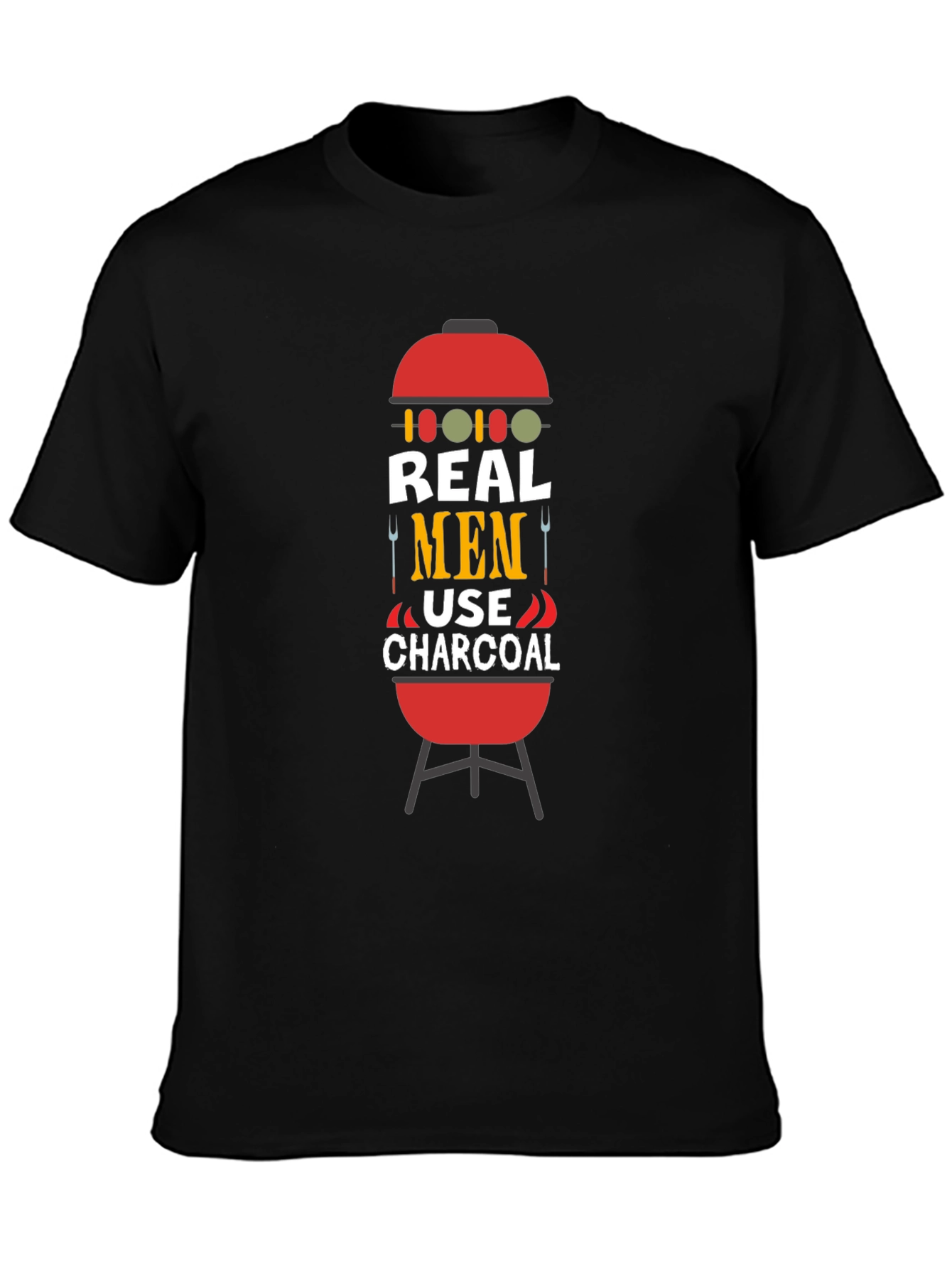 Real Men Use Charcoal BBQ Graphic Tee