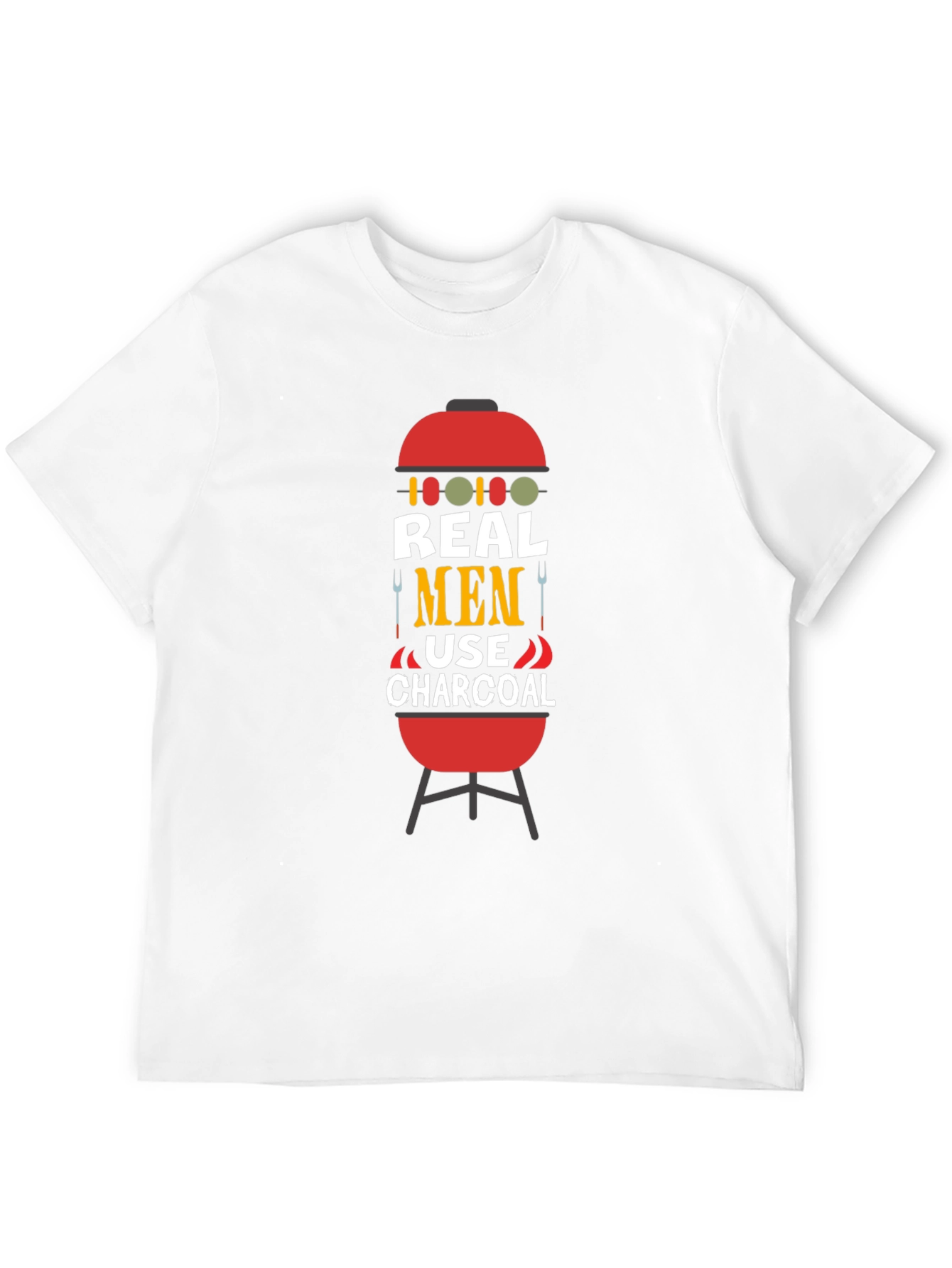 Real Men Use Charcoal BBQ Graphic Tee
