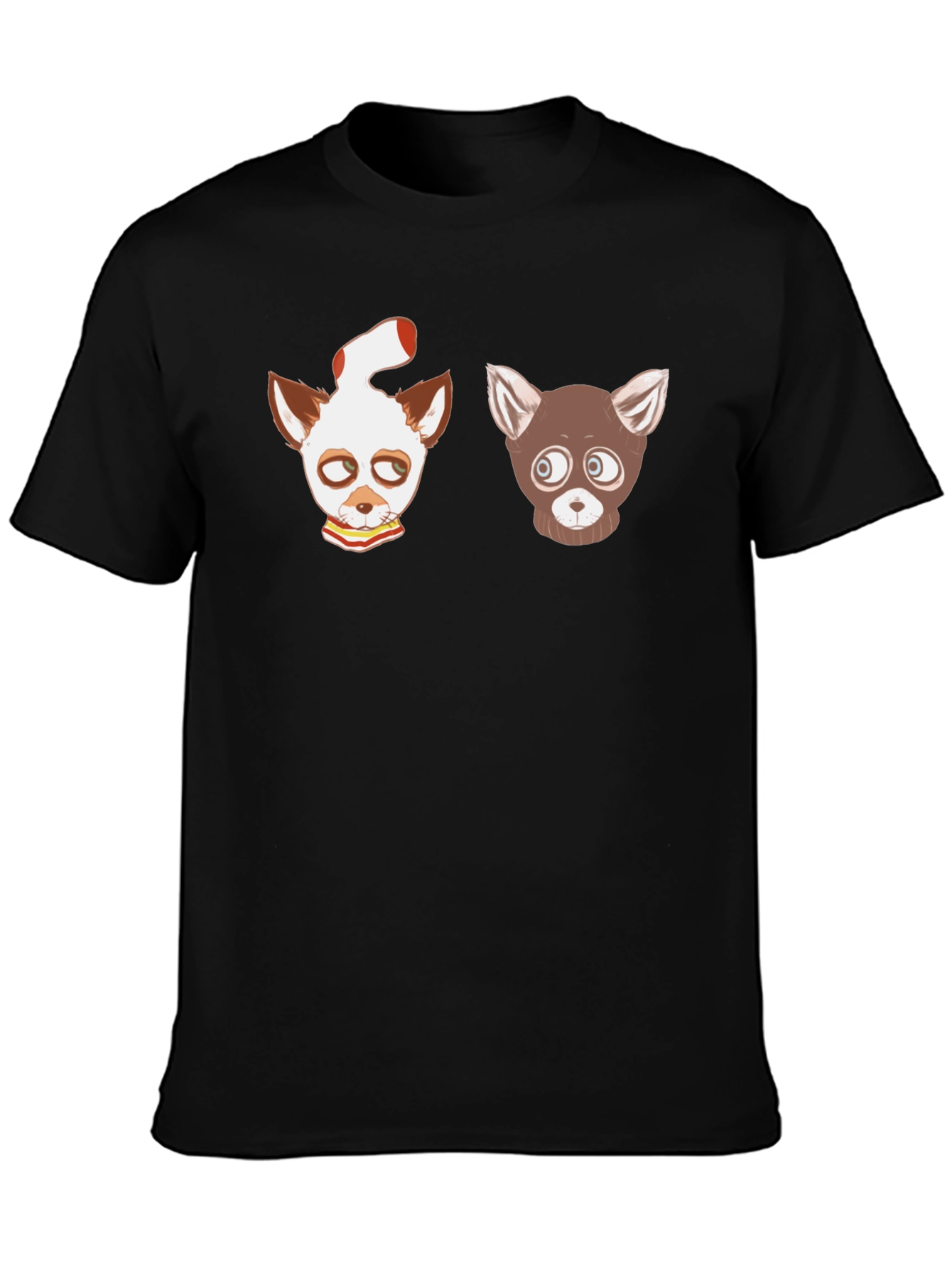 Cartoon Animal Graphic Black T-Shirt
