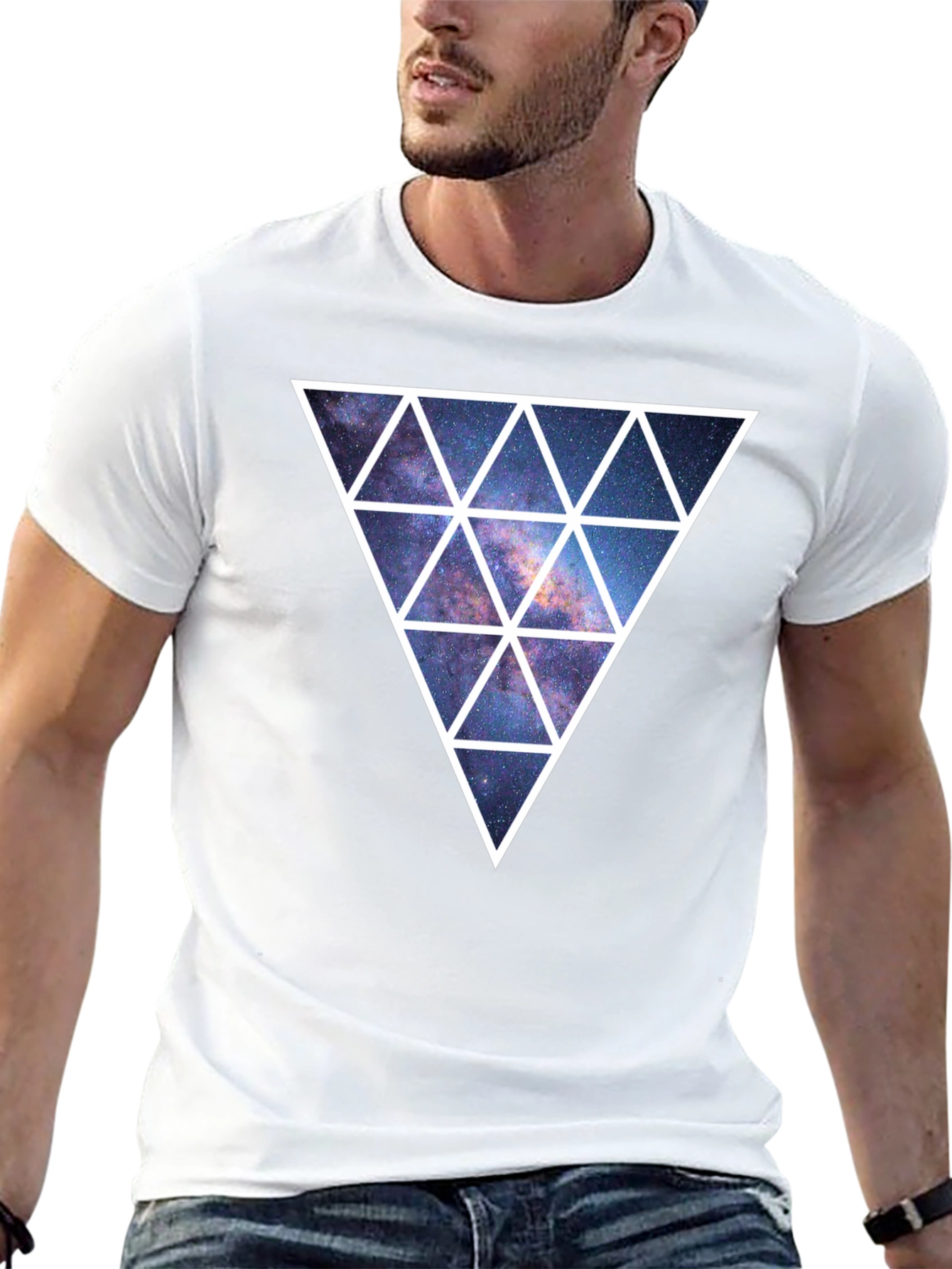 Galaxy Triangle Graphic Tee - Mens Black T-Shirt