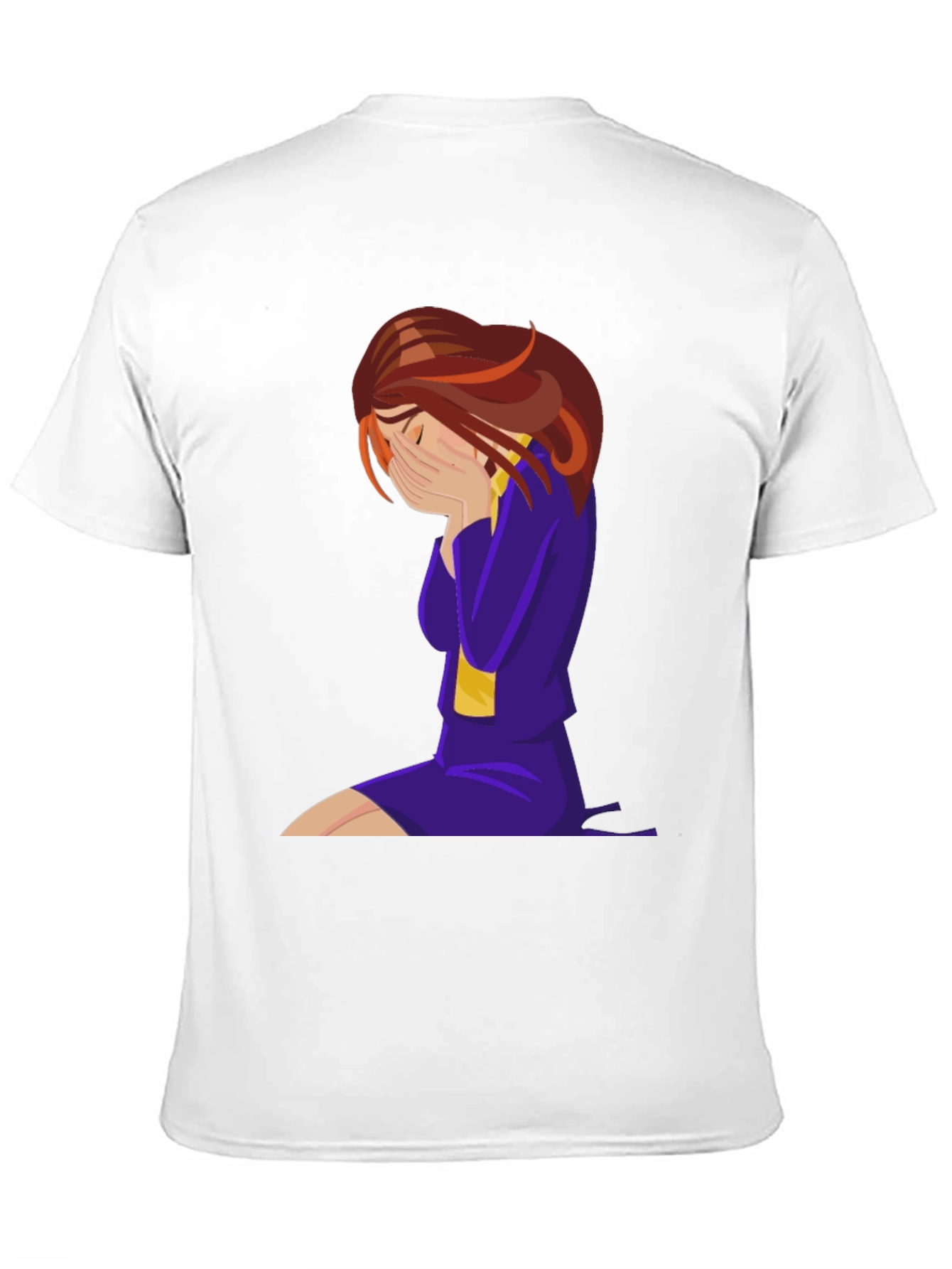 Emotional Cartoon Graphic Tee - Black