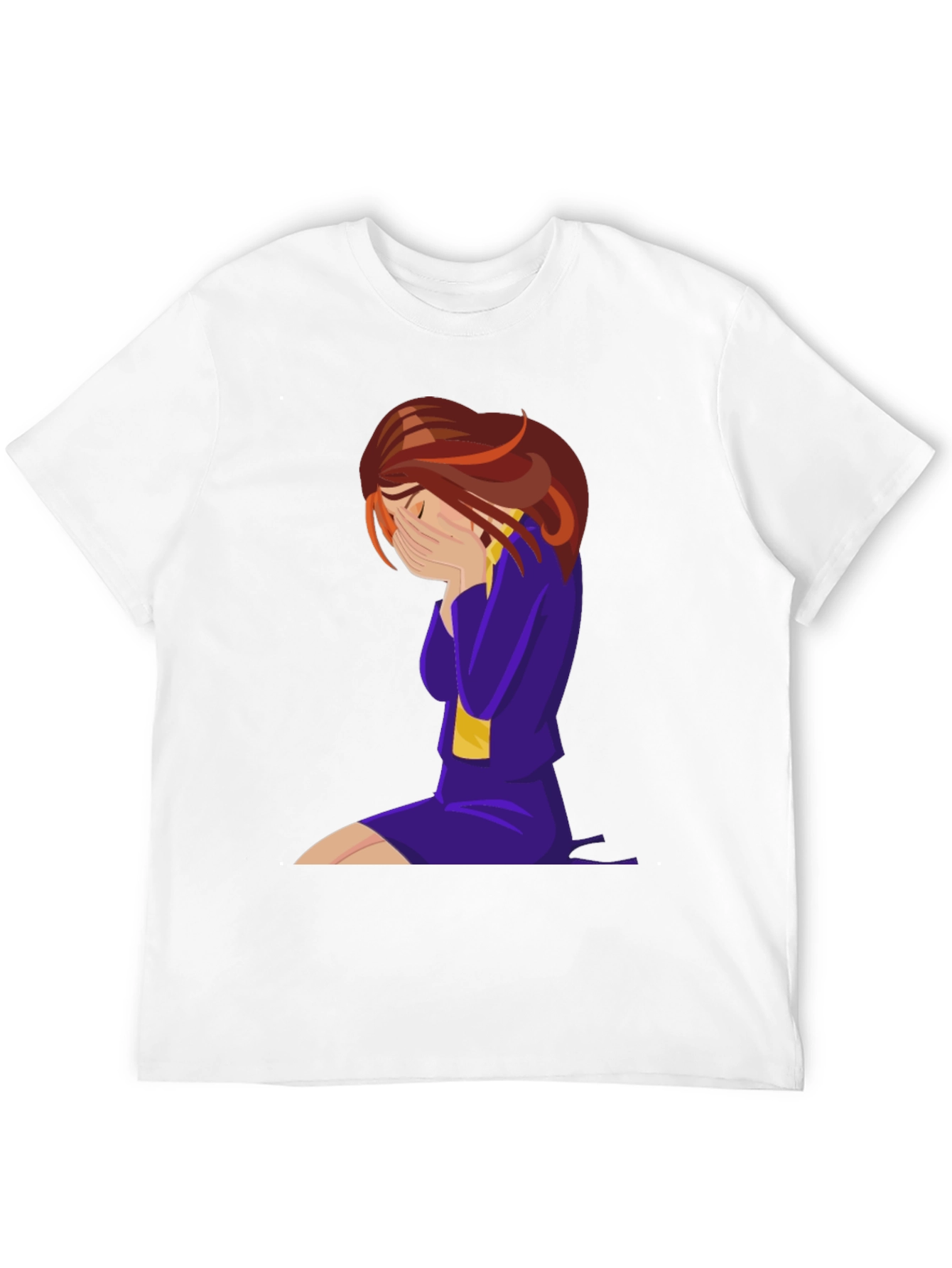 Emotional Cartoon Graphic Tee - Black
