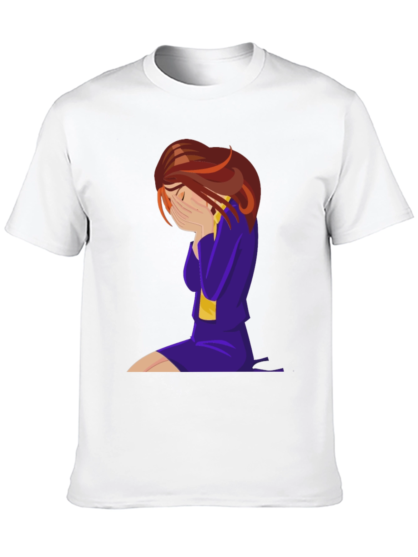 Emotional Cartoon Graphic Tee - Black