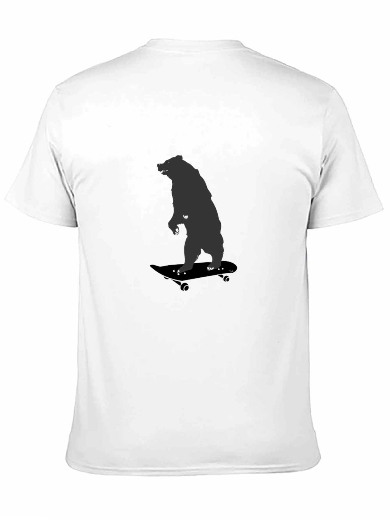 Bear on Skateboard Graphic Tee - Cool Black T-Shirt