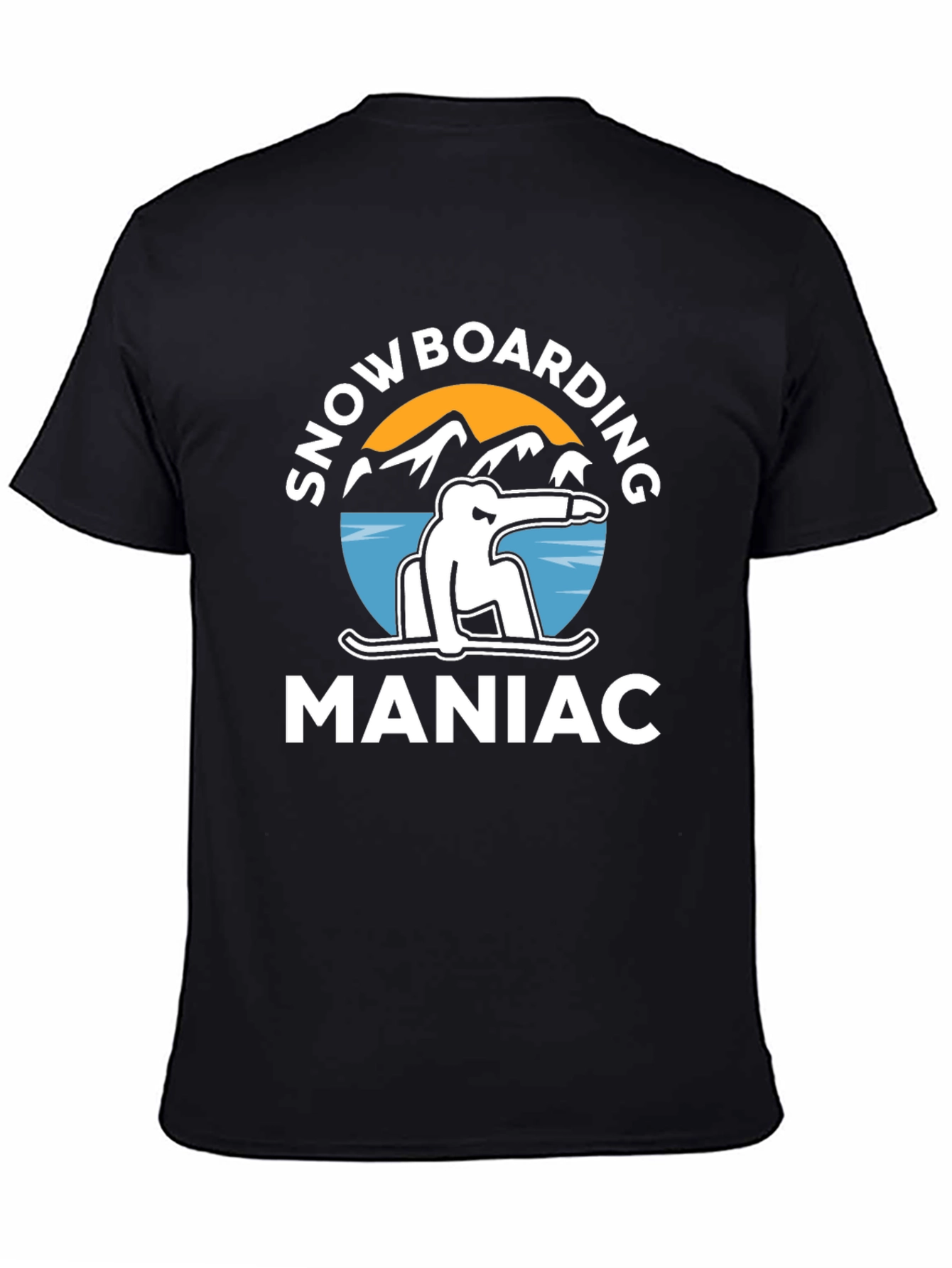 Snowboarding Maniac Graphic Tee - Black