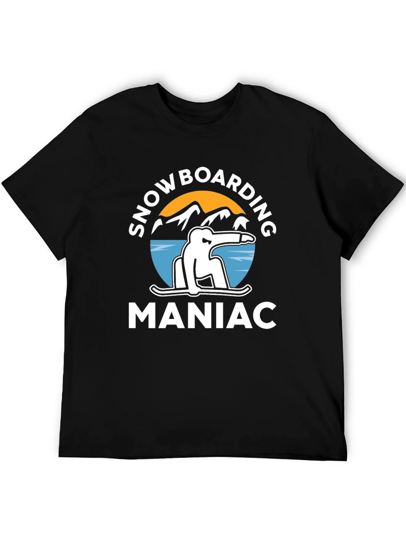 Snowboarding Maniac Graphic Tee - Black