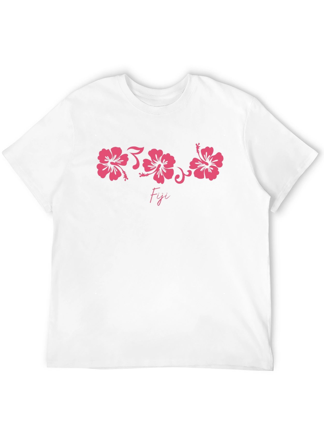 Fiji Hibiscus Graphic Tee - Black Cotton T-Shirt