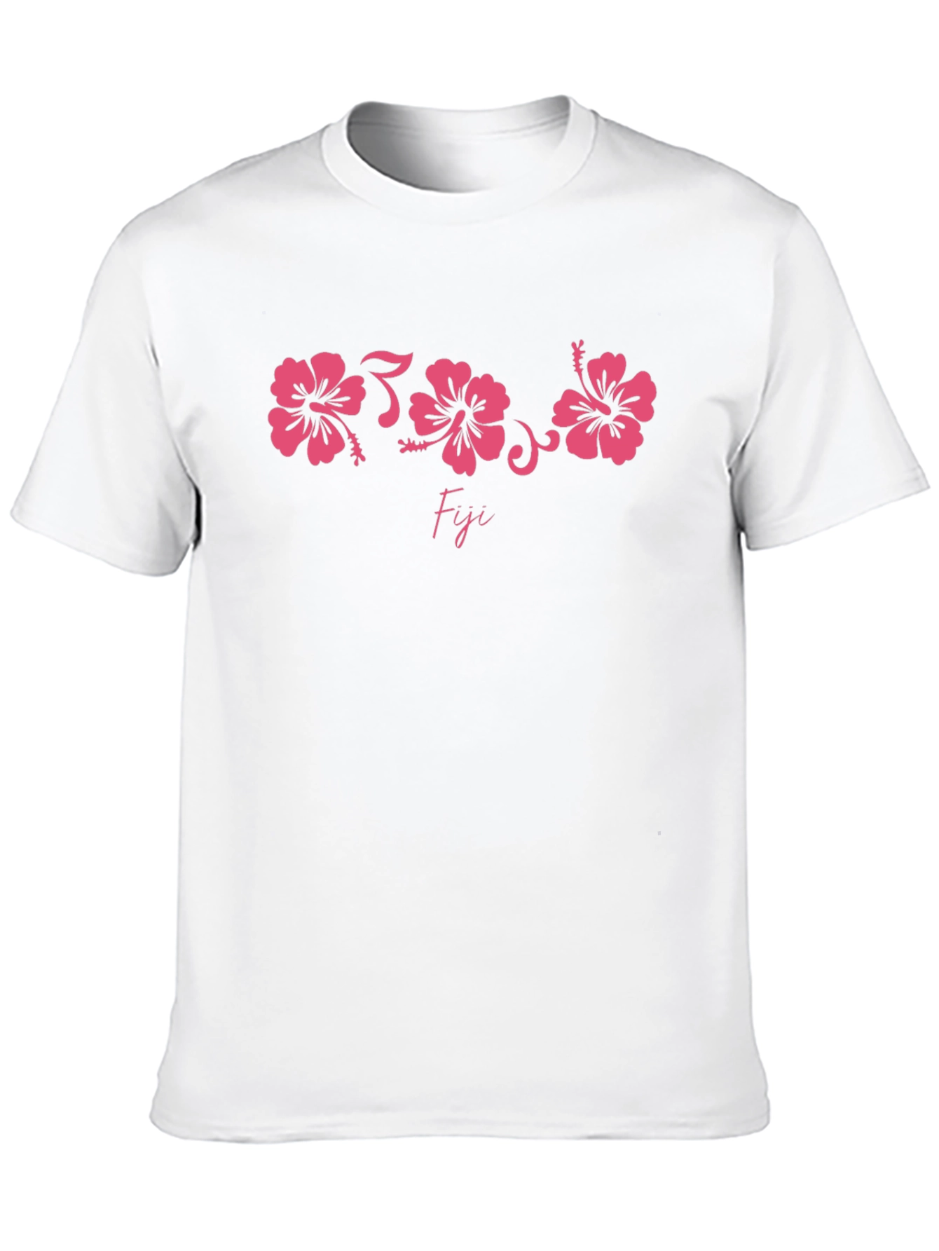 Fiji Hibiscus Graphic Tee - Black Cotton T-Shirt