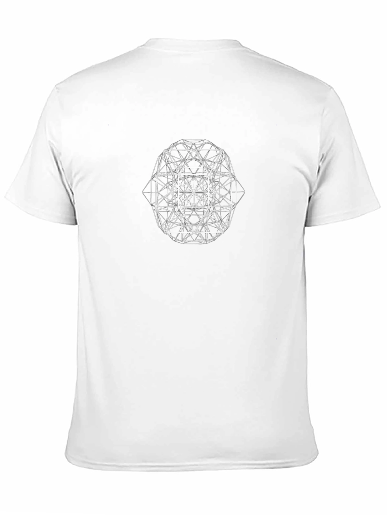 Geometric Line Art Black T-Shirt