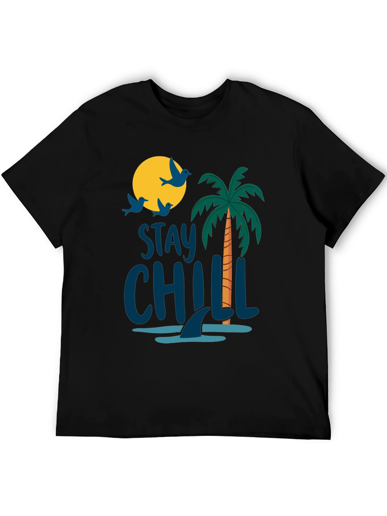 Stay Chill Black Graphic T-Shirt