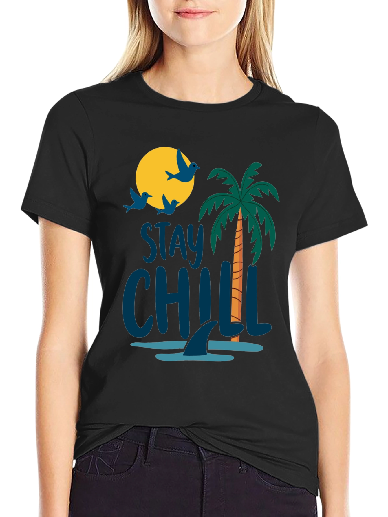 Stay Chill Black Graphic T-Shirt
