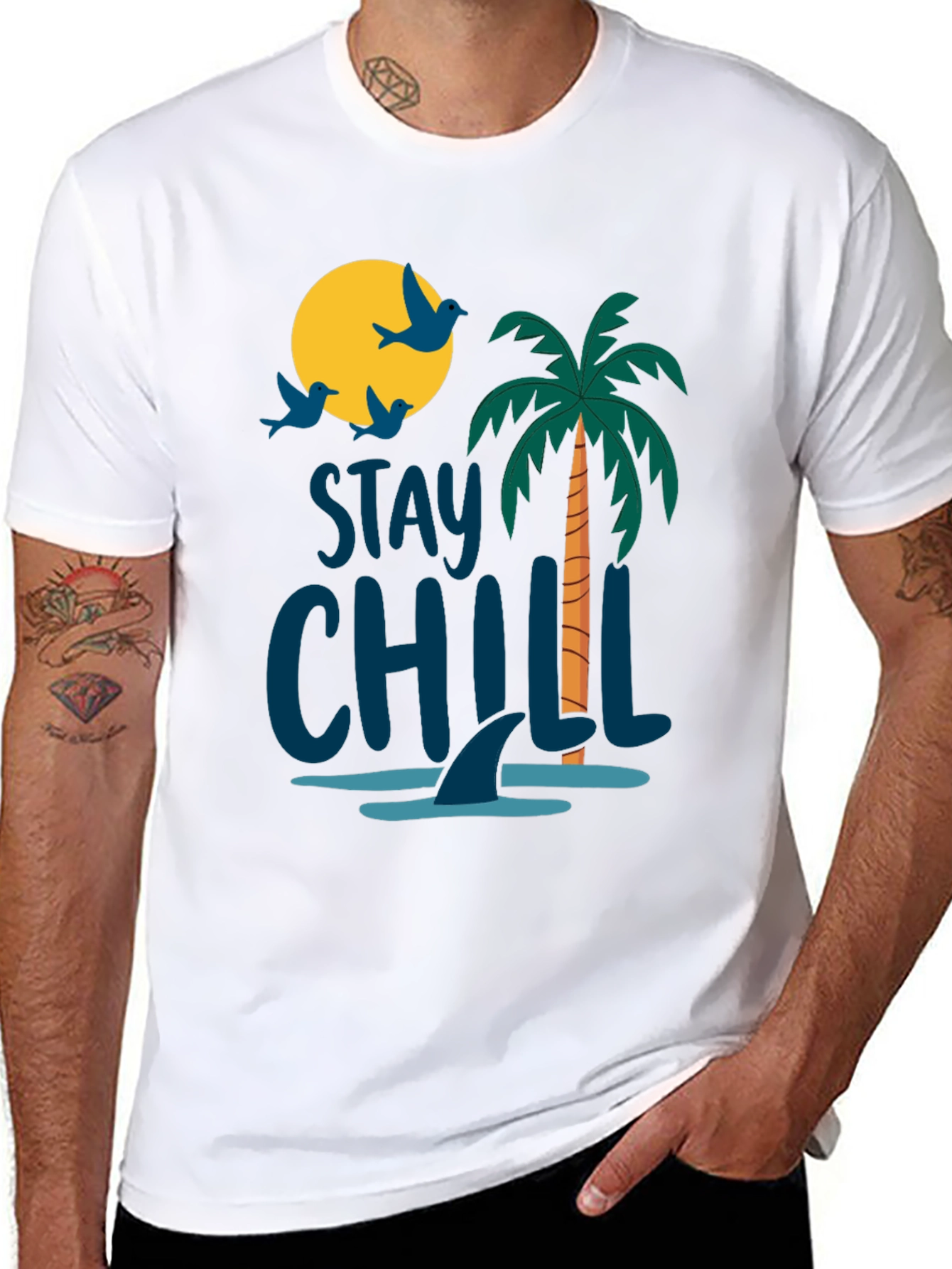 Stay Chill Black Graphic T-Shirt