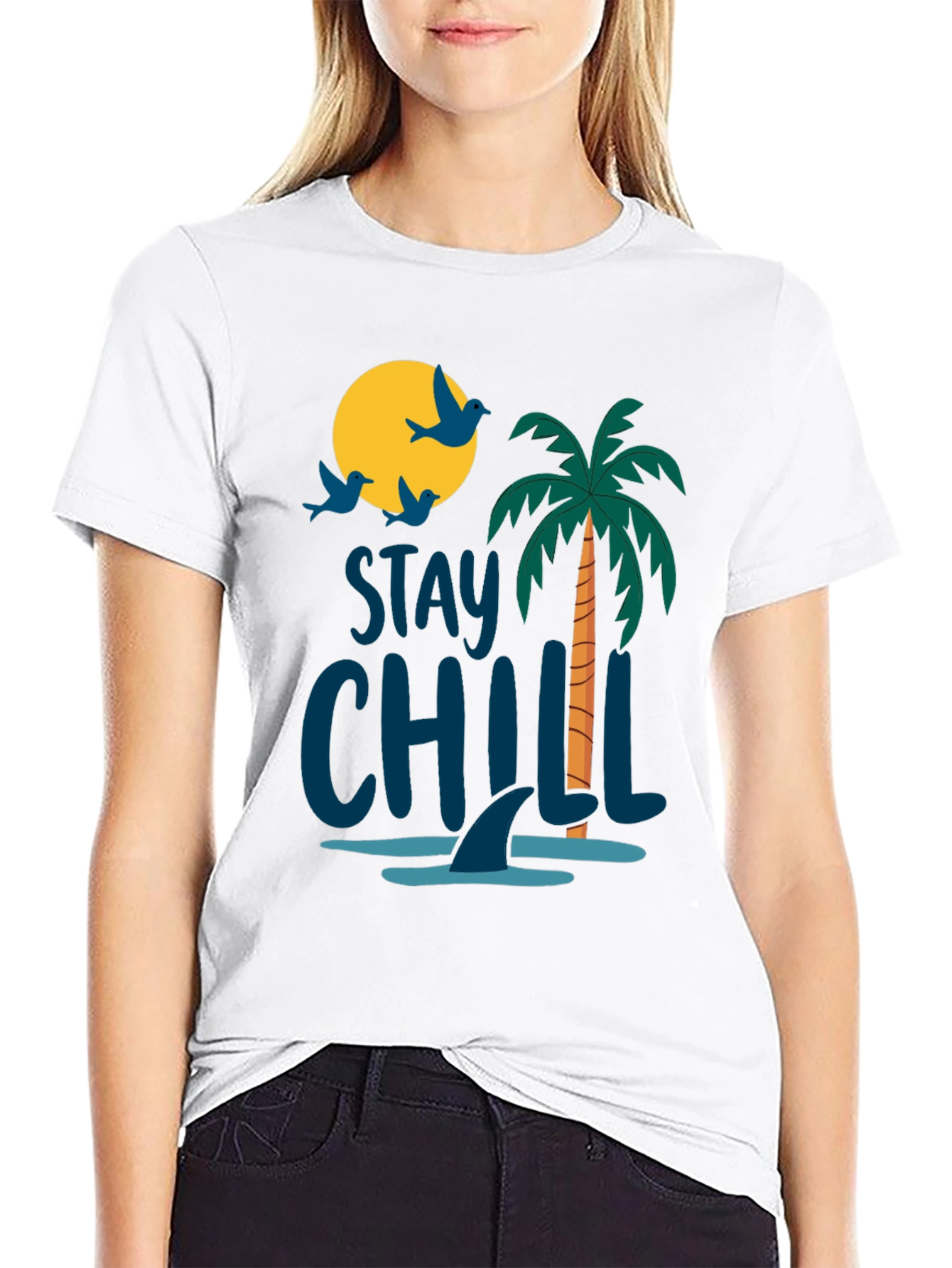 Stay Chill Black Graphic T-Shirt