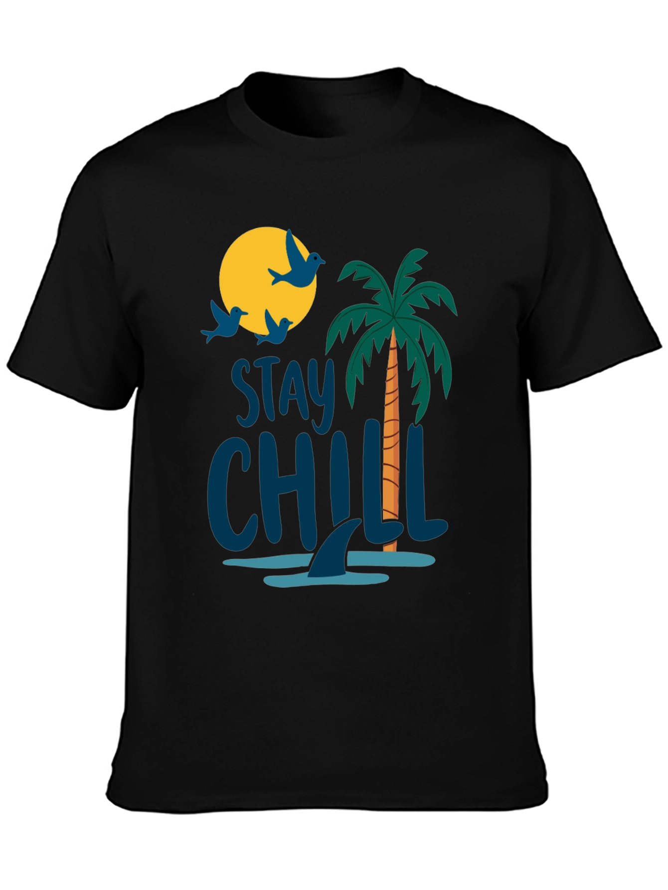 Stay Chill Black Graphic T-Shirt