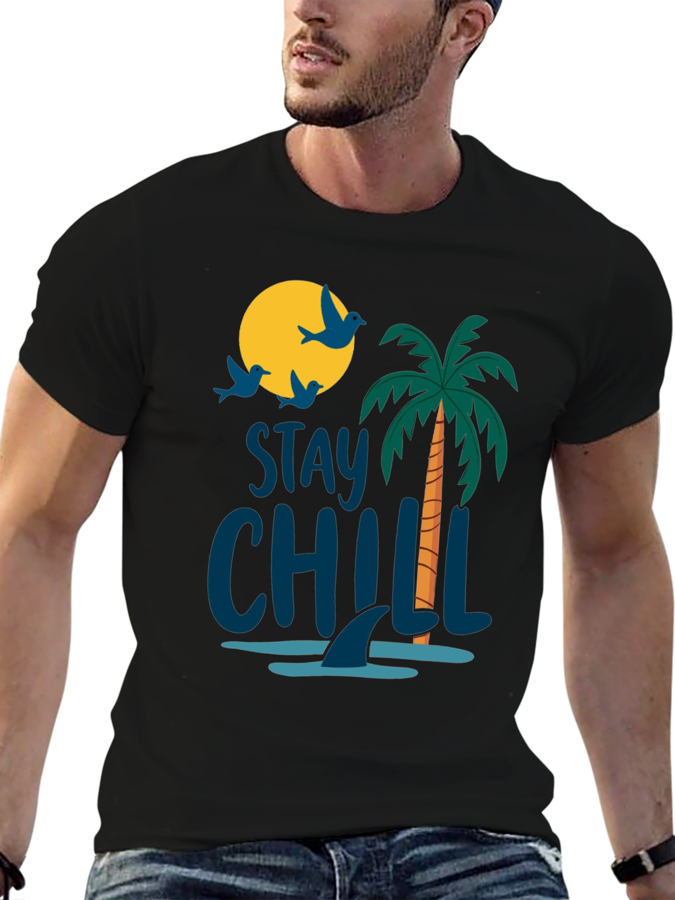 Stay Chill Black Graphic T-Shirt