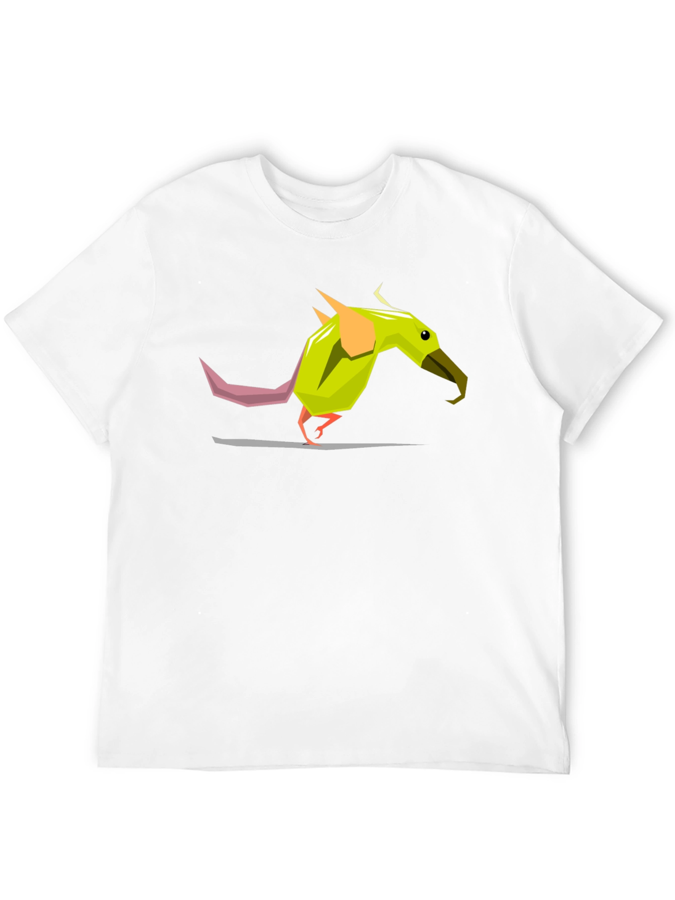 Geometric Bird Graphic Tee - Black