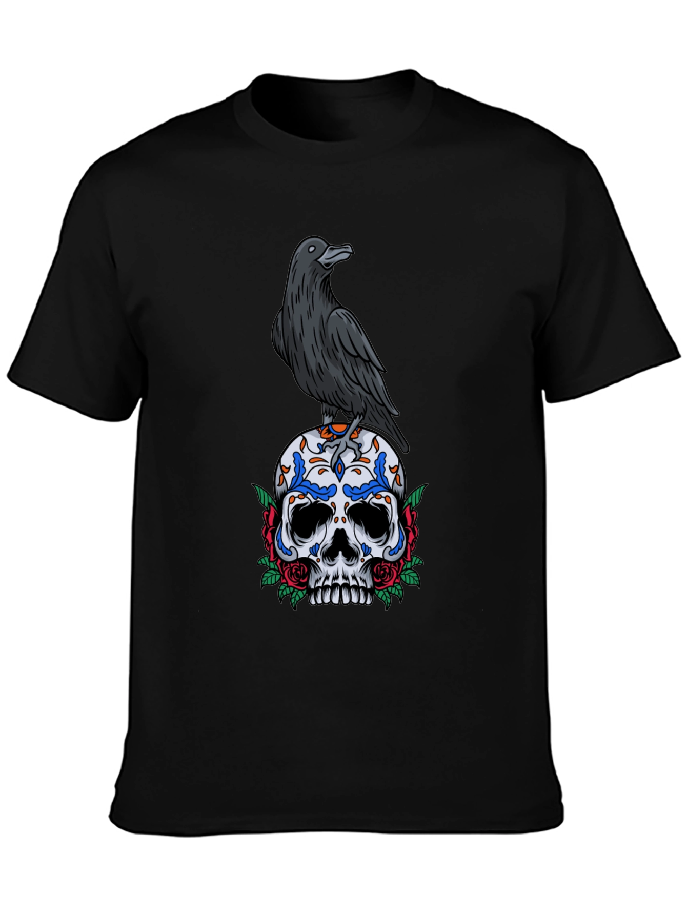 Crow and Skull Graphic T-Shirt